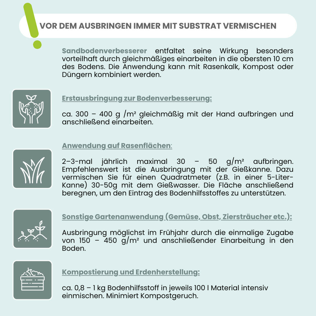 ANWENDUNG Sandbodenverbesserer